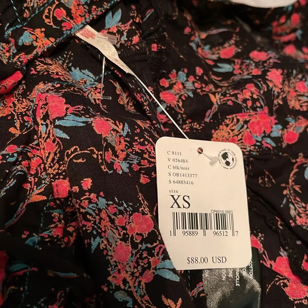 NWT Free People Monica Cotton Floral Print Corset-Inspired Crop Top XS